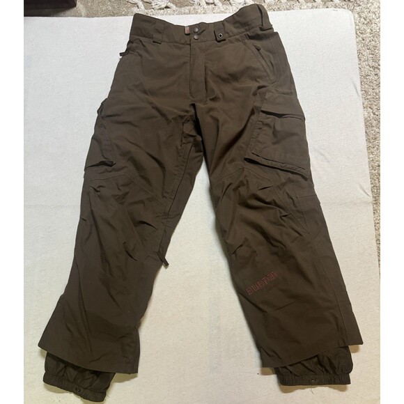 Y2K Burton Snowboarding Pants Men's Size Small Insulated Waterproof Brown Cargo - Picture 1 of 14